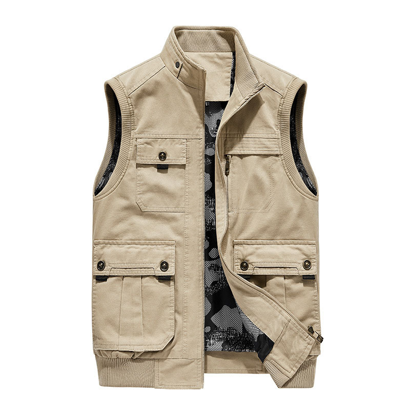 Men's Outdoor Tactical Cotton Washed Multi-pocket Vest