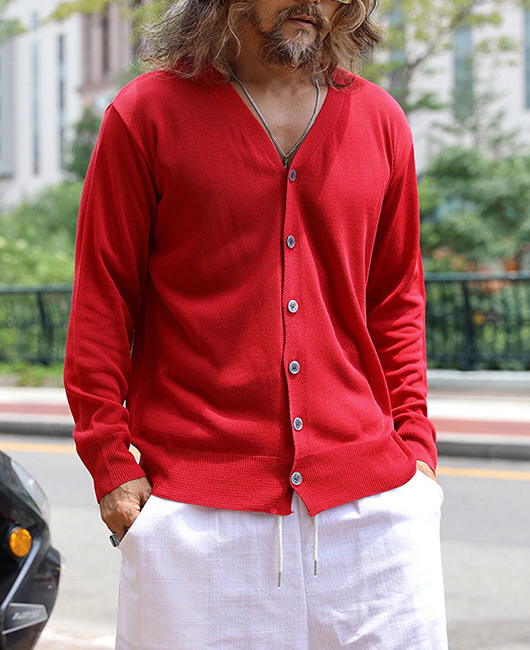 Solid V Neck Single Breasted Long Sleeve Knitted Sweater