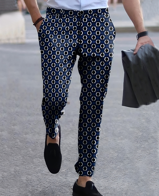 Fashion Polka Dot Print Pocket Straight Pencil Pants